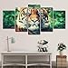 Produktbild LAKHAFZY leinwanddrucke Bilder Rahmenlose vorgedruckte leinwand malerei Tiger Hause Kunst Dekoration malerei Wohnzimmer Schlafzimmer fünf stück gemälde