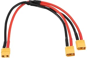 EMSea 1 Cable de Extensión con Conector XT60 Hembra A Doble Macho 12 AWG XT60 Hembra A 2 XT60 Macho Cable de Extensión Adaptador para Panel Solar Generador Solar Estación de Energía Barco (30cm)