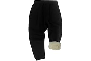 Adigau Pantalon Hiver Enfant en Polaire Pantalon de Jogging Couleur Unie Garçon Fille Pantalons Sport Hiver Chaud 2-13 Ans