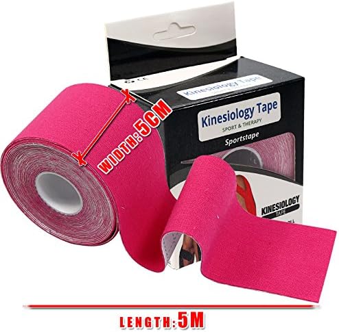 KevenAnna Kinesiology Tape for Football and All Sports Professional Physio Room Kinesiology Tape 5 cm x 5m Roll (pink)