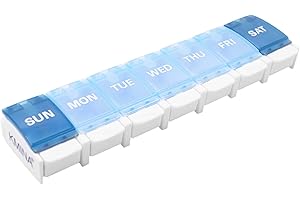 KMINA - Pill Boxes 7 Day 1 Times a Day, Medicine Storage Box Weekly, Tablet Organiser 7 Day Once a Day, Weekly Pill Organiser, Vitamin Box Organiser, Medicine Organiser 7 Day, Tablet Box Organiser