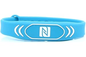 NFC Armband, geeignet für Kontaktdaten, Messe, Sport, 924 Byte (NTAG 216), wasserfest, blau, verstellbar