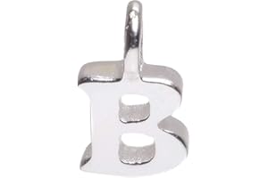MARKYLIS Sterling Silver Italian 925 Small Cute Alphabet Initial Letter Pendant Jewellery Charm - A - Z - 8mm - Choose your letter for Women and Children A B C D E F G H I J K L M N O P Q R S T U V W X Y Z