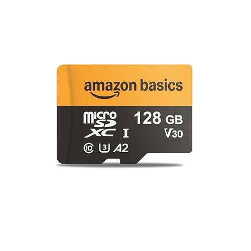 Amazon Basics 128GB microSDXC Card with Adapter - Read Speed up to 200MB/s - Pack of 1