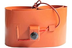 DFANCE Silicone Heater DIY Oil Drum Heater Barrel Band Heater Pail Heater with Adjustable Thermostat Silicone Rubber Heater Oil Gas Tank Heater,for Heating and Heat tracing