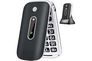 Melefon 4G Folding Mobile Phone for Seniors, Unlocked Mobile Phone with Large Buttons 2.4 Inch Screen Colour Display, SOS Emergency Button Charging Station, 1350 mAh Battery with Long Standby Time