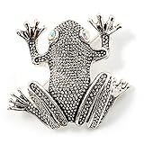 Diseño de rana broche con forma de piedras de Pirita (diseño de madera envejecida tono...