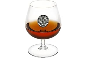 ENGLISH PEWTER COMPANY SHEFFIELD, ENGLAND English Pewter Company Verres de cognac cognac cognac de 14,5 oz avec initiale de monogramme - Cadeau personnalisé avec votre choix de initiale (G) [MON207]