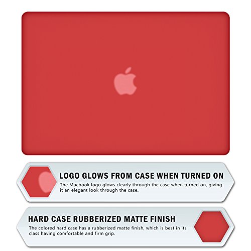 SlickBlue Macbook-Pro-13 (A1278) gummierte harte hülle mit EU QWERTY Tastatur Abdeckung und Displayschutzfolie- rot - 4