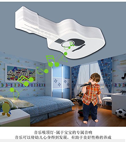 Preisvergleich Produktbild LSDJCeiling lights Gitarre einfache moderne intelligente Wohnzimmer Deckenlampe intelligente Bluetooth mit Musik leuchten LED Wohnzimmer Decke 24W weiß + RGB- Deckenbeleuchtung