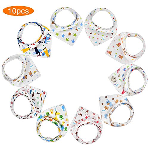 Preisvergleich Produktbild GHB 10er Baby Dreieckstuch Lätzchen Spucktuch Baumwolle Halstücher