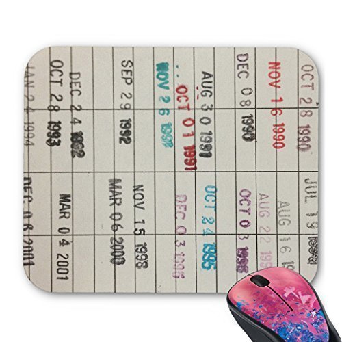 URDesigner Mouse Pad Vintage Library Due Date Cards Mouse Pad by URDdesigner