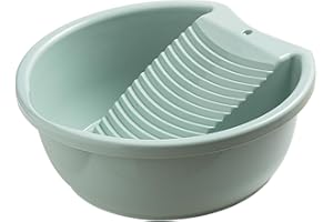 LOVIVER Lavabo para Lavar Ropa a Mano, de lavandería con Tabla de Lavar integrada, Tabla para Lavar a Mano para Blusas, Ropa Interior, Azul