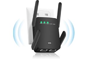 CINAMON WLAN Verstärker, 1200M WLAN Repeater, 5G&2.4G Dualband Ultraxtendex WiFi Repeater mit LAN anschluss, WPS, Kompatibel mit Alexa, 99% Standard-WiFi Routern, Deckt bis zu 9200Sq.ft und 45 Geräte ab