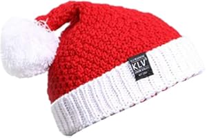 TENDYCOCO Christmas Hat Knitted Santa Hat Warm Winter Crochet Skull Beanie Wool Cap for Adults Men Women