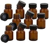 Material: Braunglas, Glas Braunglasflasche m. Kunststoff Deckel, Weithals-Flasche, 25 ml Kosmetex Glasdose aus Braunglas, Leer, 10× schwarz