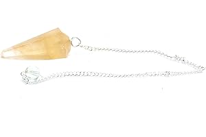 Jet International Pendule en forme de cône de citrine à facettes de qualité supérieure A ++ Crystal Therapy Booklet Gemstone Image est juste une référence