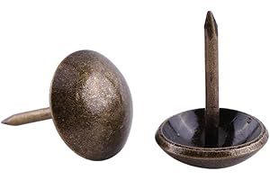 upholstery Nail Tacks Stud, 100 Metal Antique Upholstery Nails Nails Strips Tecnostretch Decorative Tack Pins Doornail for Wooden Furniture Decor