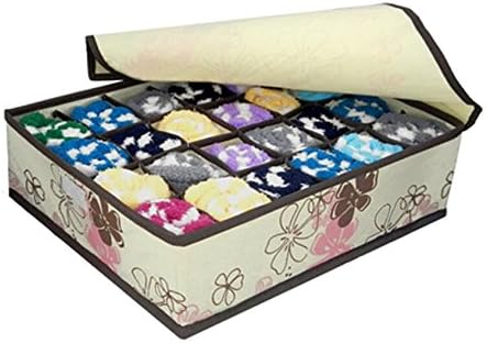 Timorr Drawer Closet Organiser Dividers Collapsible Flower Pattern Storage Box With Lid For Underwears Bars Socks