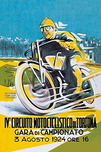4th Motorcycle Circuit of Tortona - Fine Art Print on Fine Art Paper - PRINT ON Paper ONLY -NO FRAME - Image size is 6 x 10 inches Inch