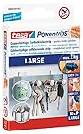 tesa Powerstrips LARGE / Doppelseitige Klebestreifen zur Montage von Gegenständen bis 2kg - wieder ablösbar und mehrfach verwendbar / 1 x 10 Strips