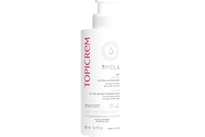 Topicrem - Lait corporel ultra hydratant Mela - Hydrate 24 heures uniformément, corrige et prévient les taches - Texture liquide, parfum floral - Peau sensible - 500 ml (l'emballage peut varier)
