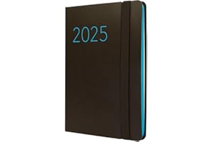 Finocam - Agenda Flexi Lisa 2025 Semana Vista Horizontal Enero 2025 - Diciembre 2025 (12 meses) Negro Español