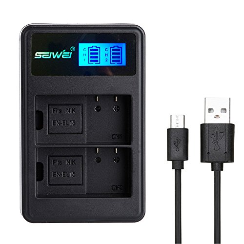 EN-EL15 ENEL15 Chargeur de Batterie Double Chargeur LCD pour Nikon D600 D600E D800E D800 D800E D810 D7000 D7100 d750 V1 MH-25