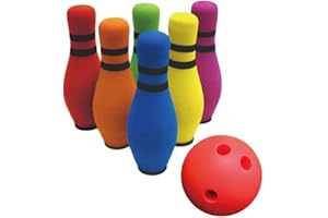 TACHAN Tachán 747T00517 Bowling-Set aus Schaumstoff, inklusive Ball mit Löchern für einen Guten professionellen Halt, verbessert die motorischen Fähigkeiten, sicher und ungiftig für die Kleinsten
