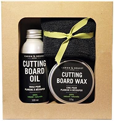 Caron &amp; Doucet - Cook's Gift Set Bundle: 3 Items - 1 Cutting Board Oil, 1 Cutting Board Wax &amp; 1 Microfiber Cloth. by Caron Doucet Cuisine