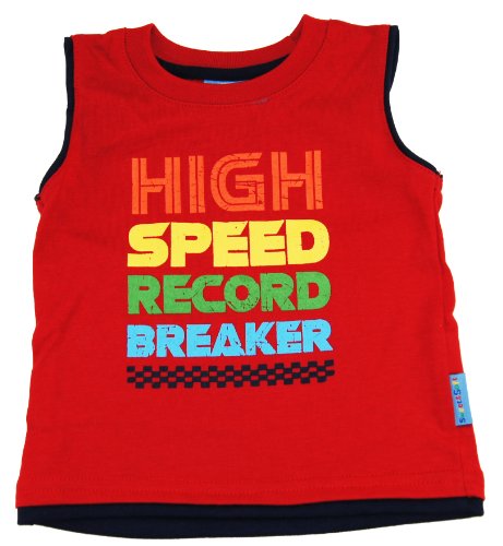 Sweet & Soft Baby Boys High Speed Record Breaker Tank Shirt, Red, 12 Months