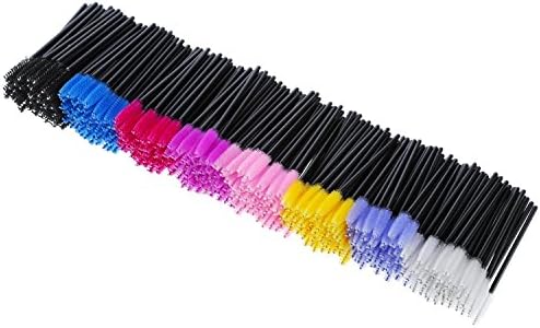 400 Pieces Multicolored Disposable Mascara Wands Eyelash Brush Makeup Applicators Cosmetic Kit, 8 Colors