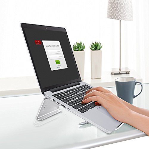 Paragala Ergonomische Einstellbare Laptop Ständer Universal Stilvollen Aluminium Notebook Halter für MacBook Pro Air Stand And Other 10-17 Zoll Laptops (Silver2) - 3