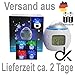 Produktbild LED Wecker für Kinder mit buntem Sternenhimmel Projektor, Uhr, Nachtlicht Lampe, Musik, Thermometer. Kinderwecker inklusive Batterien.