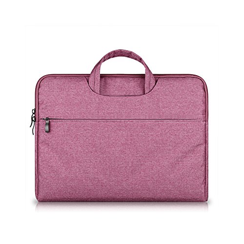 Yvonnelee Hochwertige Nylon Laptop Tasche Notebookhülle für Apple MacBook Air, Pro, Retina 11/ 11,6/ 12/ 13/ 13,3/ 15 Zoll mit Henkel und Zubehörfach - Pink, M