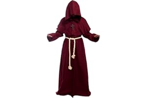 Gothden Golden service Priester Robe Mönch Mittelalterliche Kapuze Kapuzenmönch Renaissance Robe Kostüm