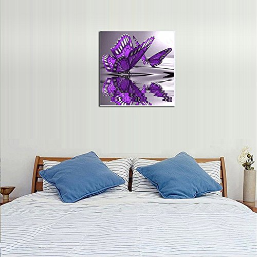 DIY 5D Purple Butterfly Diamond Painting Cross-Stitch for Entrance Living Room Bedroom - 3