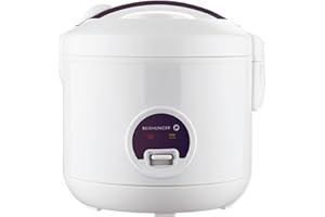 REISHUNGER Szybkowar do ryżu i parowar z powłoką ceramiczną – 1,2 l, biały – dla 1-6 osób – szybkie przygotowanie bez przypalania – z funkcją utrzymania ciepła w zestawie wkładka do parowania, łyżka i