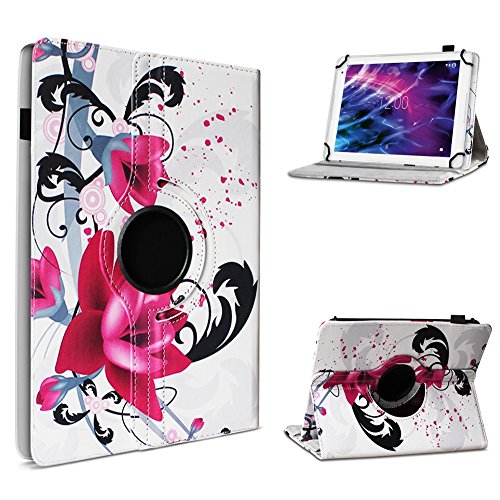 Medion Lifetab P9702 X10302 P10400 P10506 P10505 Tablet Robuste Universal Tablet Schutzhülle aus hochwertigem Kunstleder Hülle Tasche Standfunktion 360° Drehbar kombiniert Schutz und Design mit den Motiv Orchidee Cover Case Universal von UC-Express