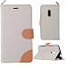 Produktbild OnePlus Two Hülle Case,Gift_Source [Card Slot] [Slim Fit] [Kickstand Feature] Double Color Stitching Jeans Grain PU Leder Hülle Case Folio Flip Hülle Case Cover Mit Strap für OnePlus Two / OnePlus 2 [Weiß]