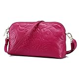 Damen Handtasche Damen Henkeltasche Elegante Umhängetasche für Damen weibliche Schultertasche(Rose Rot)
