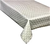 Ideal para uso en el jardín. 2 metros (200 cm x 137 cm) vinilo mantel, Gris marroquí. To Fit up to a 4 - 6 plazas tamaño rectangular mesa, limpiar, textil con (247)