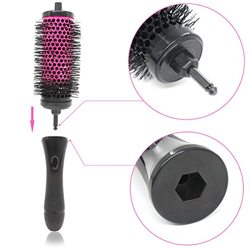 Xcellent Global Bürsten Set Mit Abnehmbaren Rollen Rundes Styling Werkzeug, 6 Rollen 1 Griff, Klein Medium Groß BT023 - 4