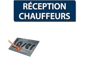 MYGOODPRICE Plaque gravée autocollante 30x10 cm "Réception chauffeurs" fond bleu