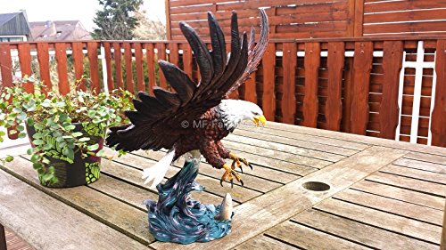 Großer Adler Wings of Glory colorierte Figur Gartenfigur Skulptur Neu