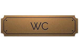 MYGOODPRICE Plaque gravée autocollante 14,5x4cm WC fond Or brossé