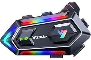 NXPGKEA Motorcycle Helmet Speakers, Waterproof Motorbike Helmet Intercom Communication System Bluetooth Headset Helmet Headphone Hi-Fi/IPX6 All Helmet 1000mAh 300m Music Sharing GPS with Soft Mic RGB