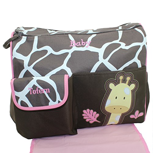 Tofern Multifunctional Mummy Handbag Baby Diaper Nappy Changing Bag, Pink-Giraffe