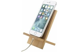 ANTEVIA MATÉRIAUX ANTEVIA - Support de téléphone Portable de Bureau en Bois | Plus DE 10 MODÈLES | Mains Libres Table Smartphone Tablette Écologique (Gibba)