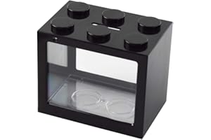 OMEM Mini aquarium de bureau, micro-paysage, kit de superposition pour aquarium (Noir)
